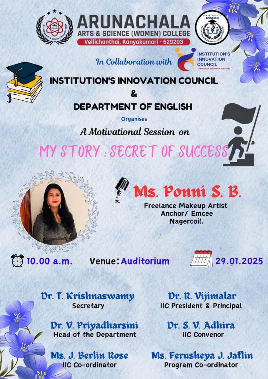 Department of English organizes A Motivational Session on My Story: Secret of Success 