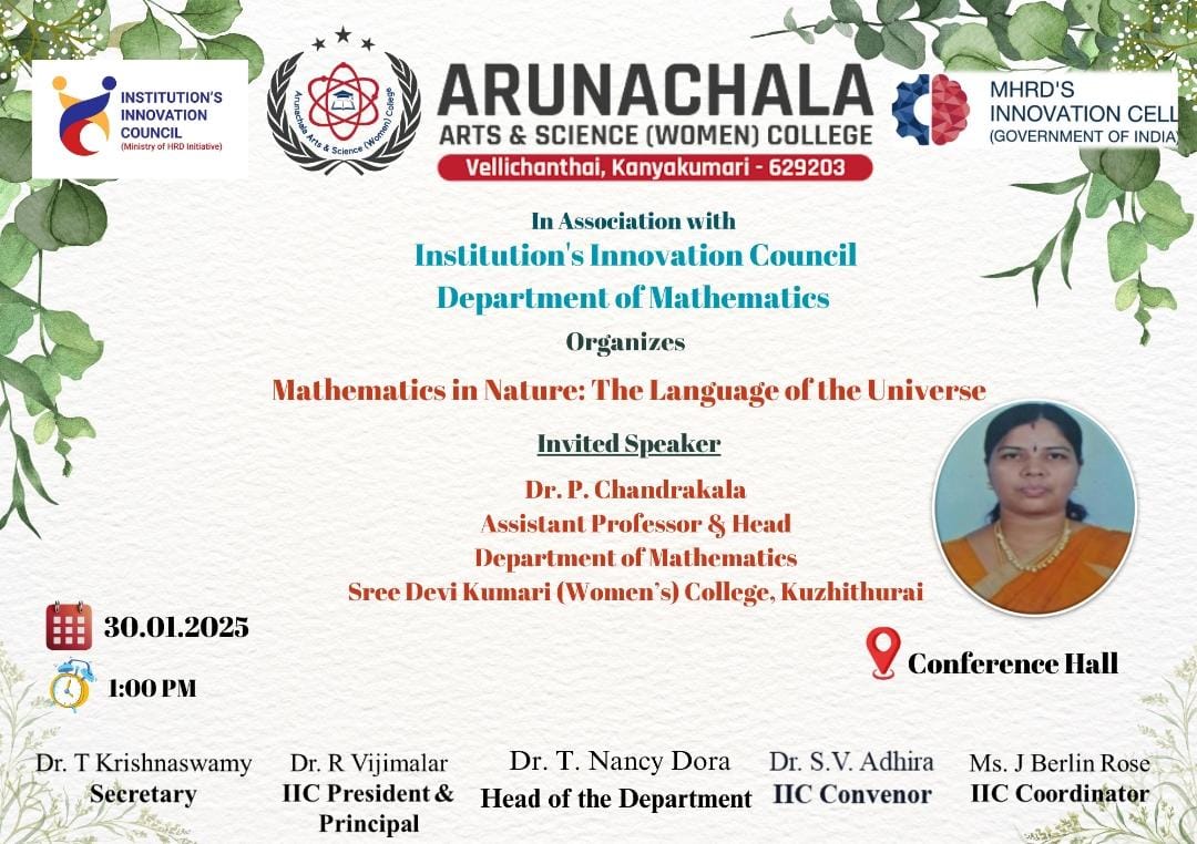 Department of Mathematics organizes Session on Mathematics in Nature: The Language of the Universe 