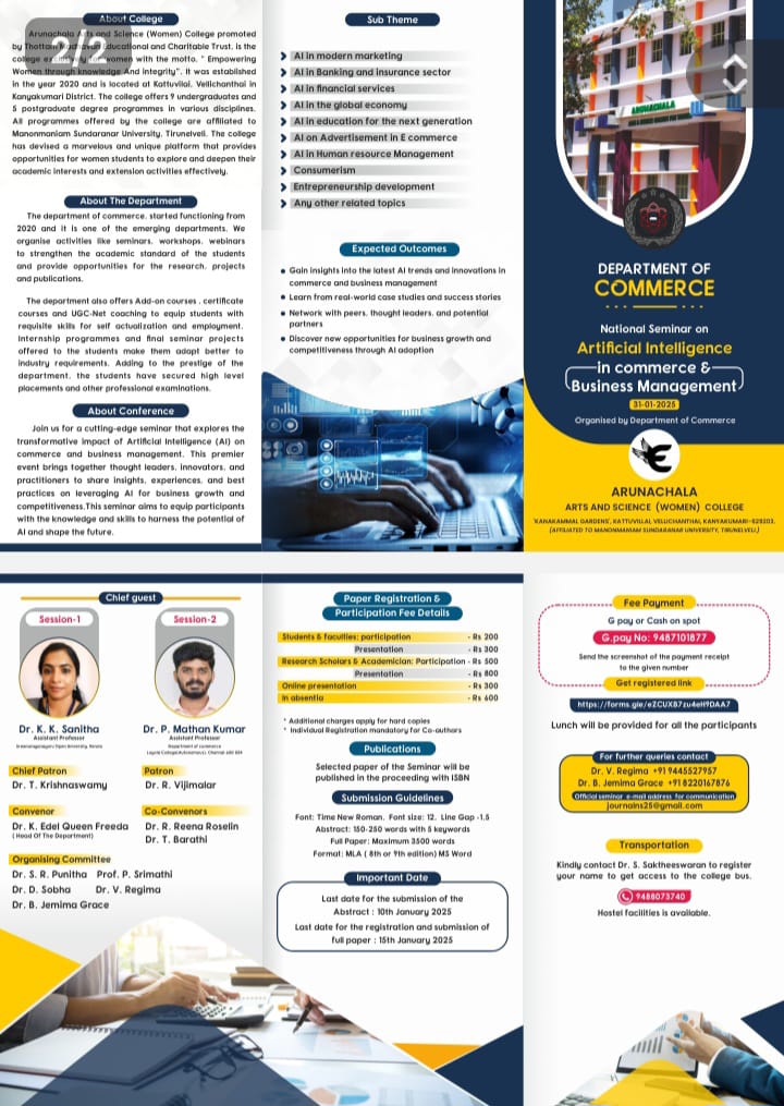 National Seminar on Artificial Intelligence in Commerce & Business Management 
