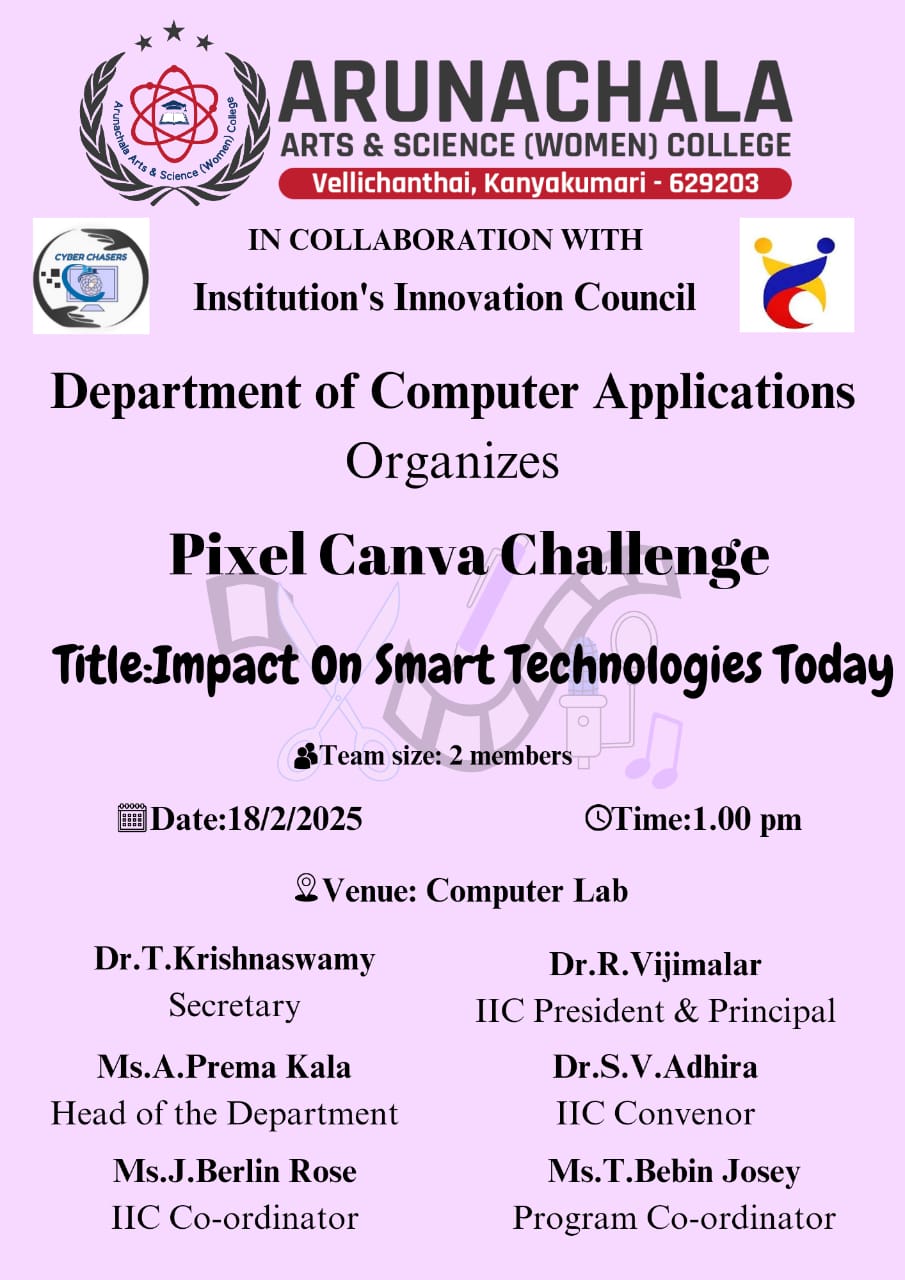 Department of Computer Applications organizes Pixel  Canva Challenge 