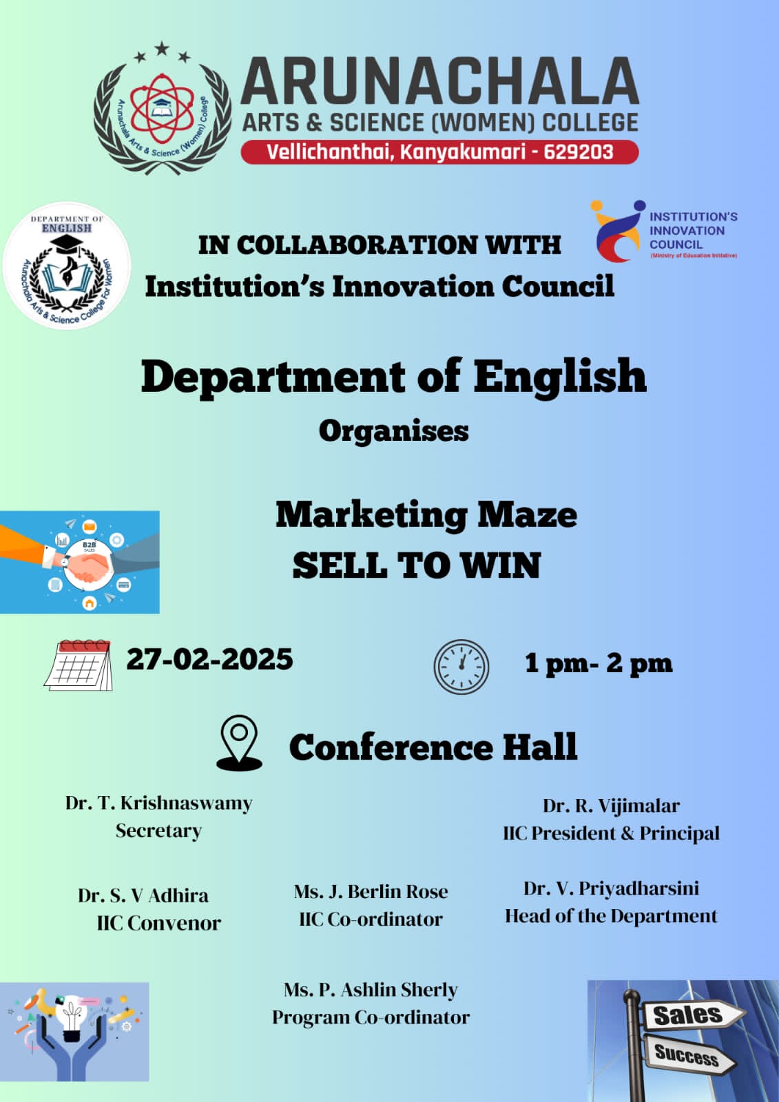 Department of English organizes Marketing Maze Sell to Win