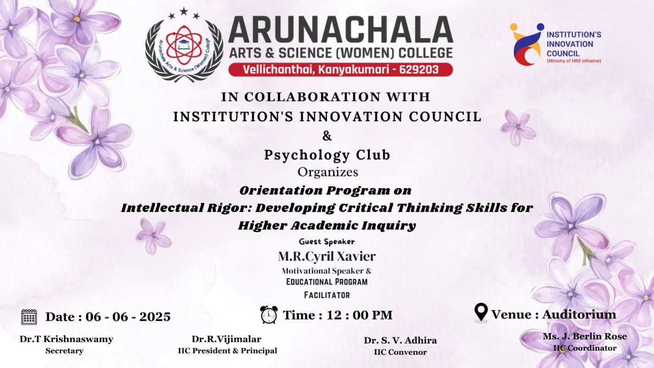 🎓🧠 Orientation Program on Intellectual Rigor: Developing Critical Thinking Skills for Higher Academic Inquiry 🧩📘 